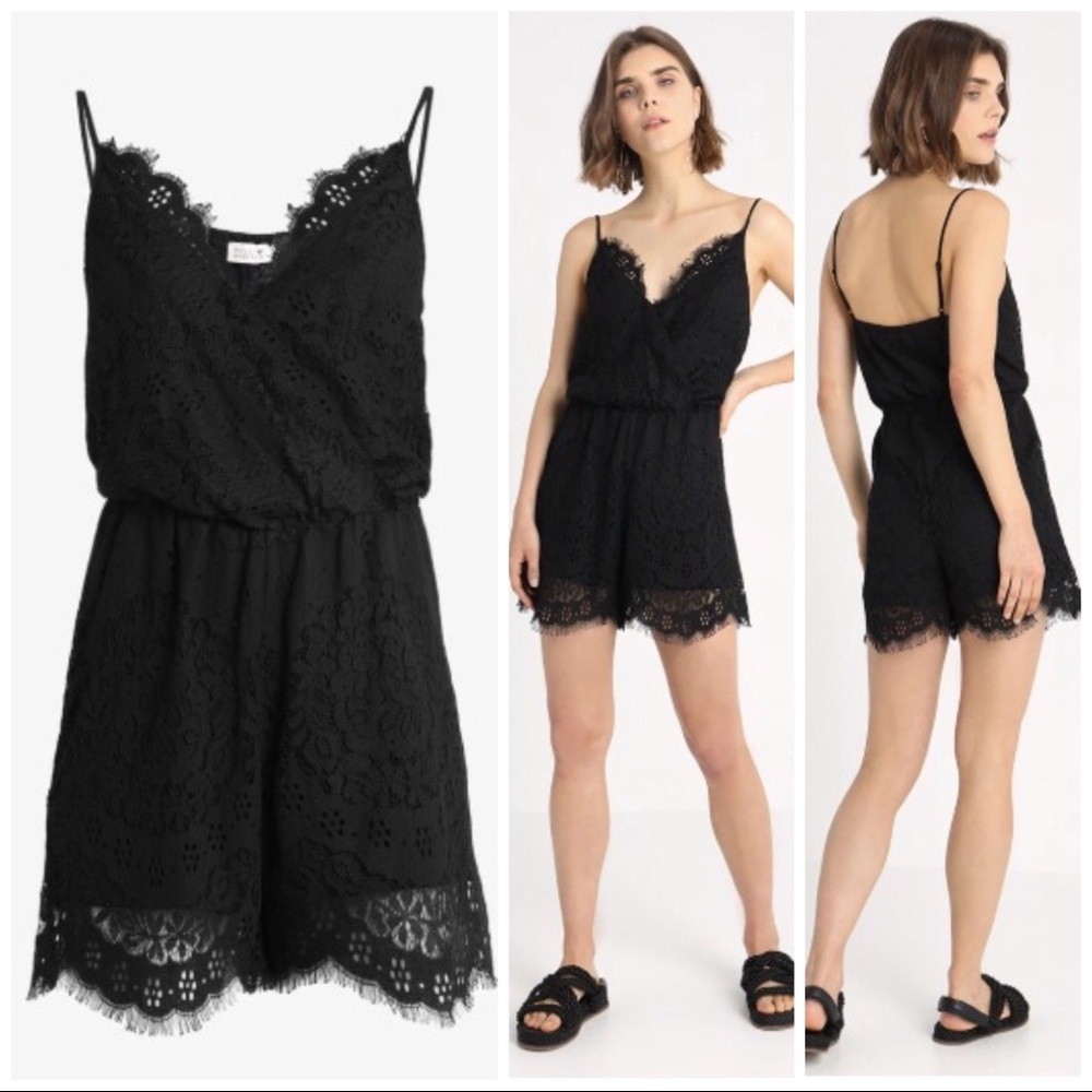 NWT black lace romper